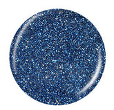 Swatch of Felling Twinkly dark navy blue nail polish with holographic glitter, providing a sparkling and dramatic finish.